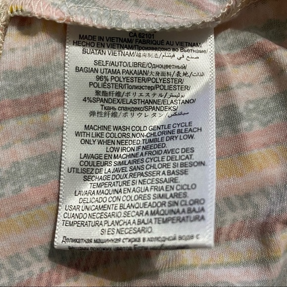 BCBGeneration Pink Green Striped Tunic Top - Picture 5 of 5